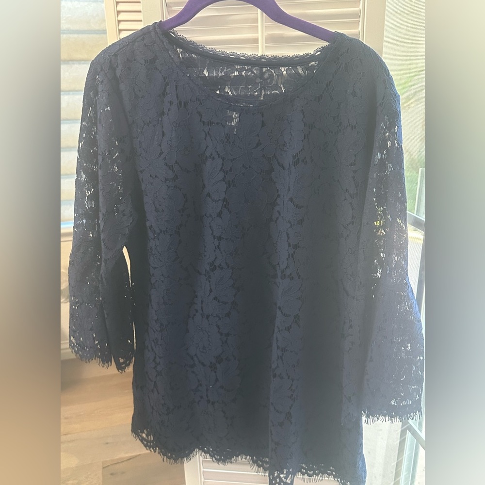 ISAAC MIZRAHI LIVE (Medium) Navy Blue Lace(lined)